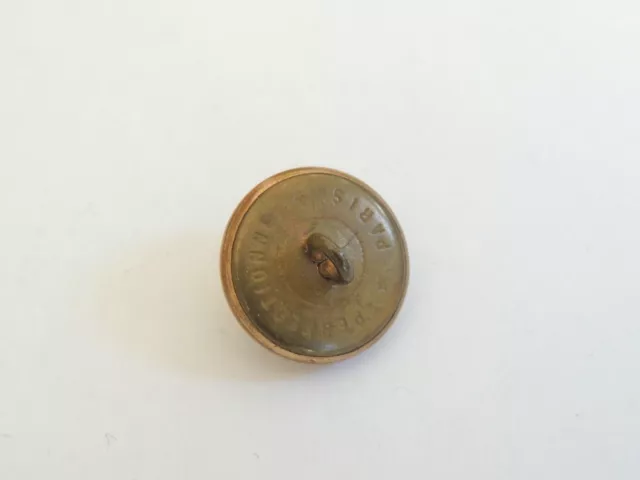 Beau bouton ancien en métal doré à décor de serpent - Caducée - médecine 2