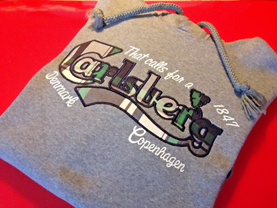 Carlsberg CARLSBERG felpa uomo hoodie in cotone consistente vest aderente mis L 