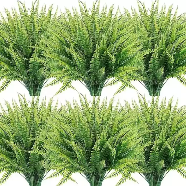 2 pz-Artificiale-Boston-Fern-Piante-Bosci-Falsi-Arbusti-Verde-UV-Resistente ai raggi