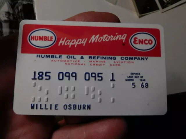 1968 Enco Humble Oil & Gas Credit Charge Card Exp 5/68