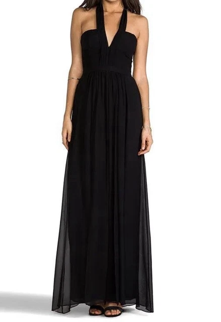 Robe De Soirée BCBG Maxazria - Noire, Dos Nu - Taille 10 - Neuf Avec étiquettes