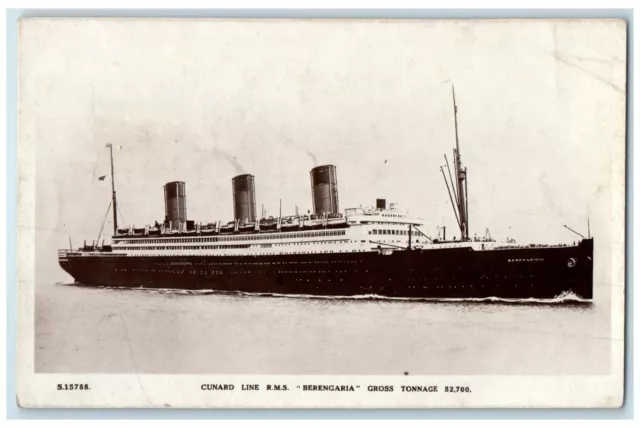 c1910's Cunard Line RMS Berengaria Gross Tonnage Steamer RPPC Photo Postcard