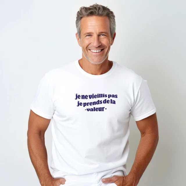 T-shirt Humoristique "Je Ne Vieillis Pas, Je Prends De La Valeur" - Design Vintage - Cadeau Pour Mari, Papa, Grand-père - Anniversaire, Fête Des Pères, Noël