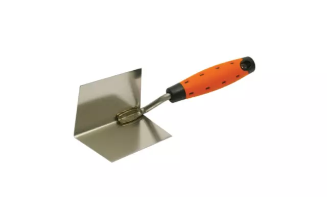 Stainless Steel Internal Corner Trowel with Soft Grip Plastering Inside Spatula