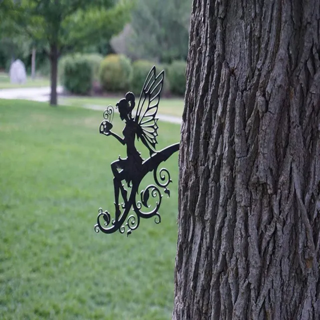 Outdoor Decor Metall Kunst Fee Silhouette Skulptur Garten Rasen Hinterhof Baum