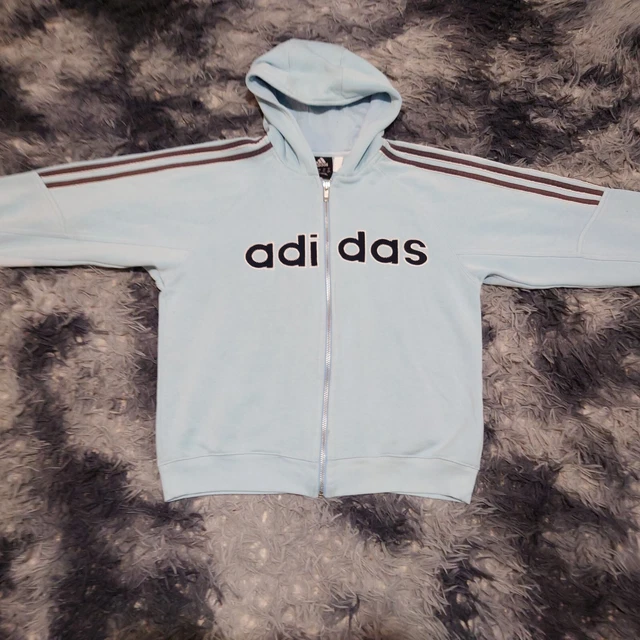 Adidas Hoodie Junior Youth Medium Girls Full Zip Jacket Blue