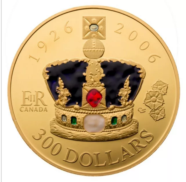 "80th Birthday of the Queen" - 14-kt Goldmünze   PP  1125g   Kanada 2006
