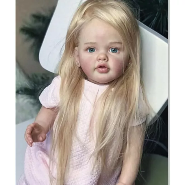 27inch Reborn Baby Doll Already Finished Toddler Long Yellow Hair Girl Dolls