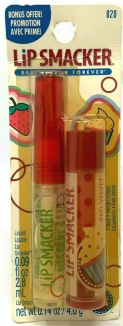 Lip Smacker Lip Balm Liquid Lip Gloss Bonne Bell Sealed Strawberry & Red Velvet