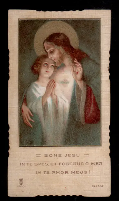 Santino Holy Card - SANTA LEGA EUCARISTICA  n° 12001 SACRO CUORE DI GESU' CROMO