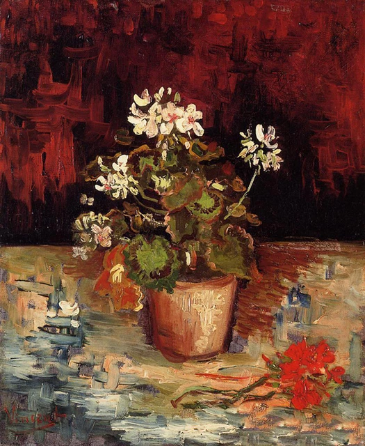 Art Oil painting Vincent Van Gogh - Geranium in a Flowerpot flowers