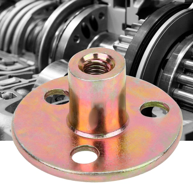 5Pcs T Nut Flange 3 Hole Galvanized Iron Furniture Fixing Tee Round Base Nut(M6)
