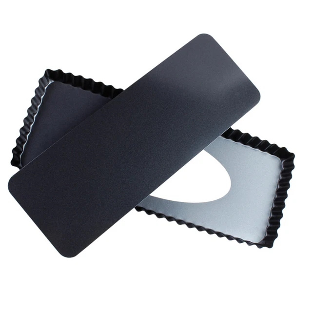 Rettangolare antistick scanalato cancello per torta - forma - cottura al forno rimovibile quiche inferiore-W