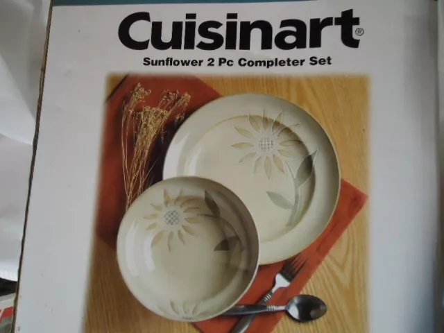 Cuisinart SUNFLOWER 2 pc Completer set, 12" platter & 9 1/2" veg Bowl