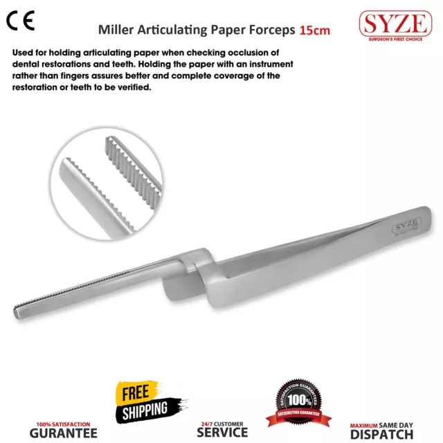 Miller Articulating Paper Forceps Straight 15cm Surgical Soldering Tweezers SYZE