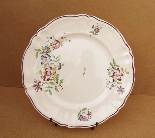 ANCIEN GRAND PLAT ovale faïence fine terre de fer Sarreguemines ? XIXe