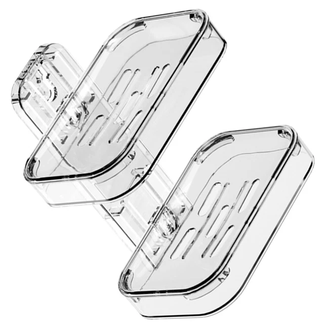 CIOTOLA SAPONE DOPPIO Strato Con Ventosa E Scarico Per Bagno-EH EUR 16 - Foto 10