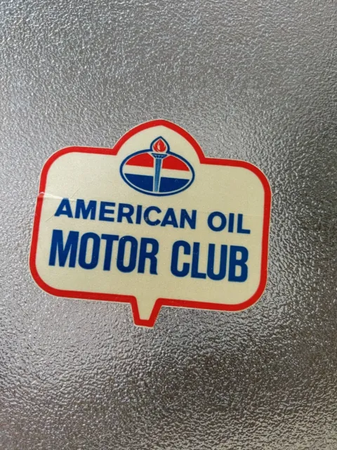 American Oil Motor Club Decal Sticker Car Window Vtg Rare