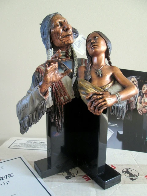 Legends Sculpture Our Past To Our Future Man Boy Native American Pardell 73/500