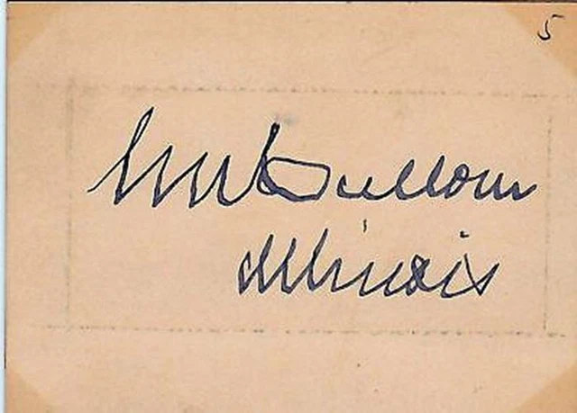 Shelby Moore Cullom Civil War Era Illinois Governor Original Autograph Signature