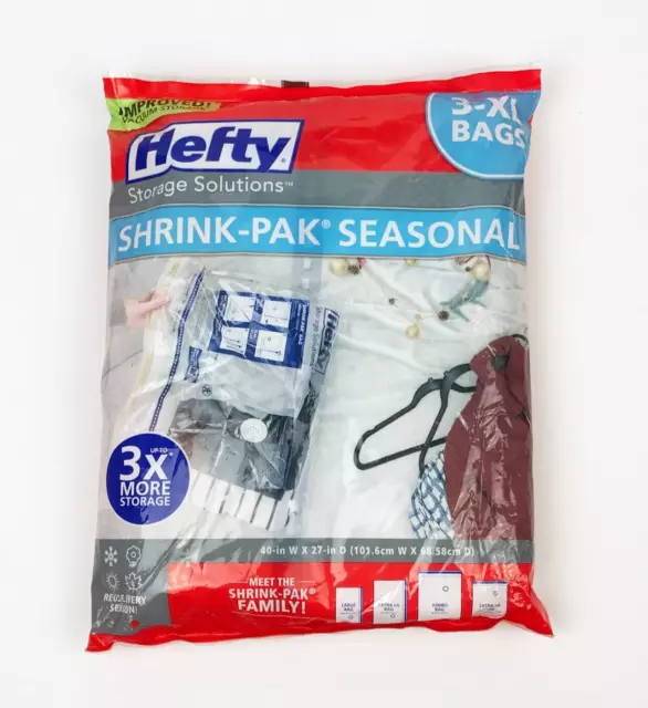 Hefty Shrink-Pak - 4 Large Vacuum Storage Bags for Storage