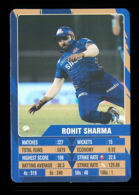 1 X CARD IPL Cricket Indian Premier League 2022 # Rohit Sharma ≠ R026 £ ...