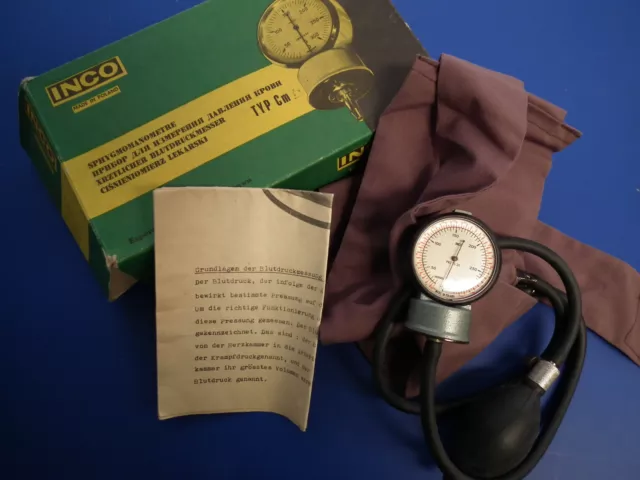 alter Ärztlicher Blutdruckmesser DDR damals Importware aus Polen in OVP Vintage