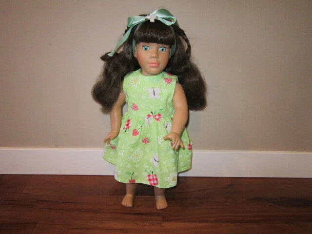 storybook heirlooms collectible doll victoria 18 inch long black hair green eyes