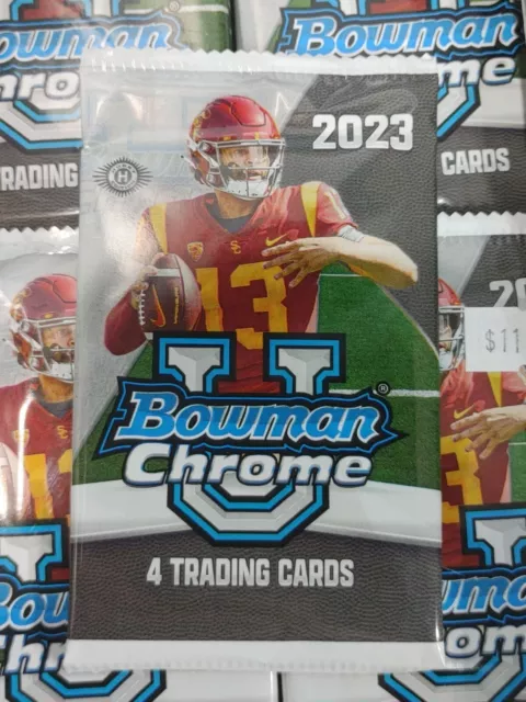 2023 Bowman Chrome University Football Sealed Hobby Pack - Quantity Available!