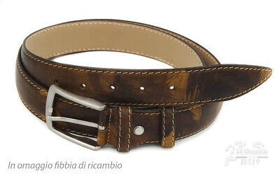 CM3 Cintura uomo donna in cuoio artigianale regolabile made in italy da cm 3,5 