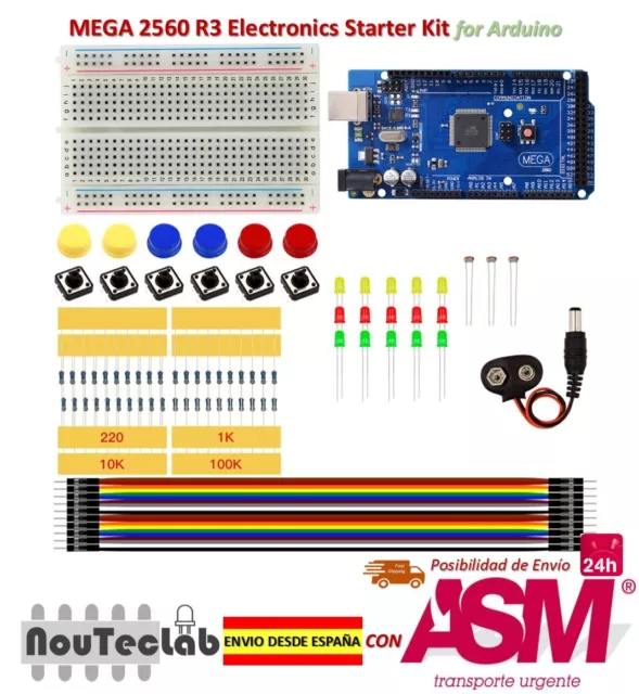 Starter Kit MEGA 2560 R3 MINI Breadboard LED Jumper Wire Button for Arduino
