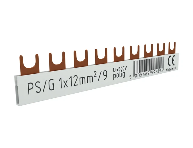 1P Piste de Phase Fourche 9-polig 12mm2 Ps / Gramme Rail Peigne Barre 80A Dv