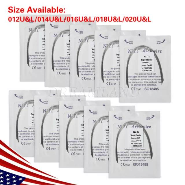 1-100*Dental Orthodontic Super Elastic Niti Round Arch Wires Ovoid Form archwire