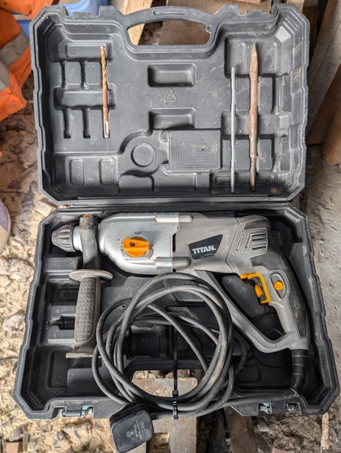 TITAN TTB277SDS CORDED 230V 1010W Sds Plus Rotary Hammer Drill With Carry Case 30.00 PicClick UK