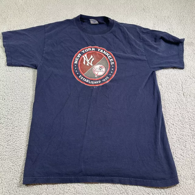 New York Yankees Cooperstown Collection T-Shirt Mens XL 2 Logo Established T