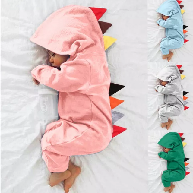 Newborn Infant Baby Boys Girls Dinosaur Style Patchwork Romper Jumpsuit Playsiut