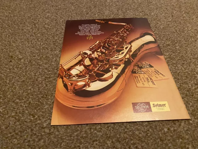 Framed Advert 11X8 Selmer Paris Mark Vii Saxophone