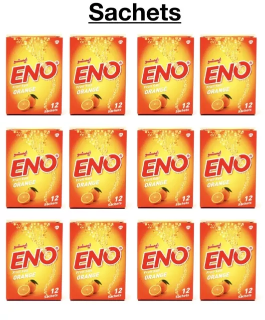 Eno Fruit Salt 84 Sachets  Orange Fast Refreshing Relief Brand New Free P&P