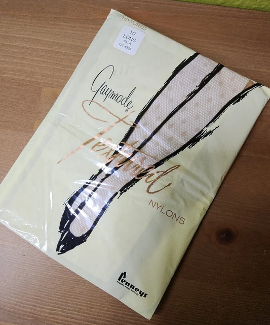 VTG Pennys Gaymode Textured Seamless 100% Nylon Stockings 10 LONG 6263/3724 GALA