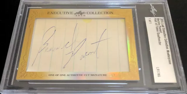 Bernie Parent 2015 Leaf Masterpiece Cut Signature autograph signed card 1/1 JSA