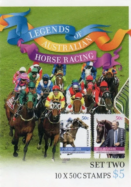 2007 STAMP BOOKLET LEGENDS AUSTRALIAN HORSE RACING (SET TWO) 10 x 50c STAMPS MUH