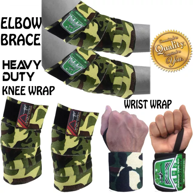 Weight Lifting BodyBuilding Gym Wrist Support Strap knee wraps ELBOW BRACE bar