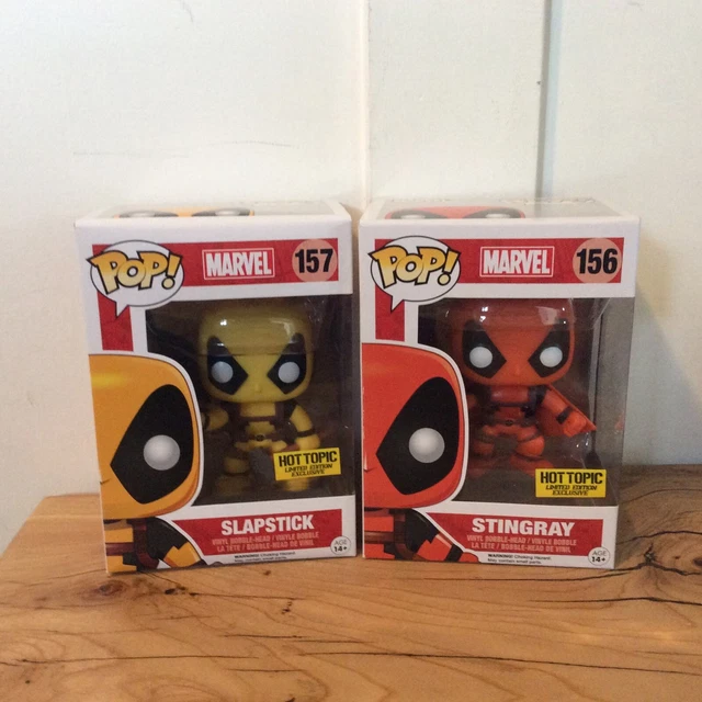 Funko Pop! SLAPSTICK 156 & STINGRAY 157 Lot HOT TOPIC EXCLUSIVE DEADPOOL Marvel