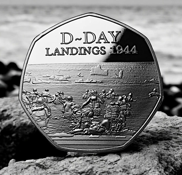 Pair of D-DAY LANDINGS 1944 Silver & Gold ... - UK
