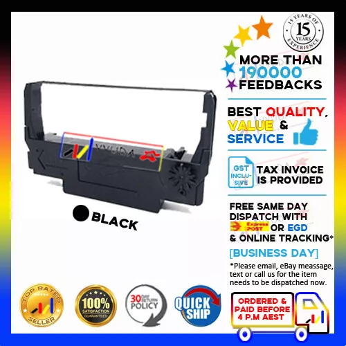 1x Non-OEM ERC30 BK ERC34 ERC38 BK Black Ribbons for EPSON Cash Register Printer