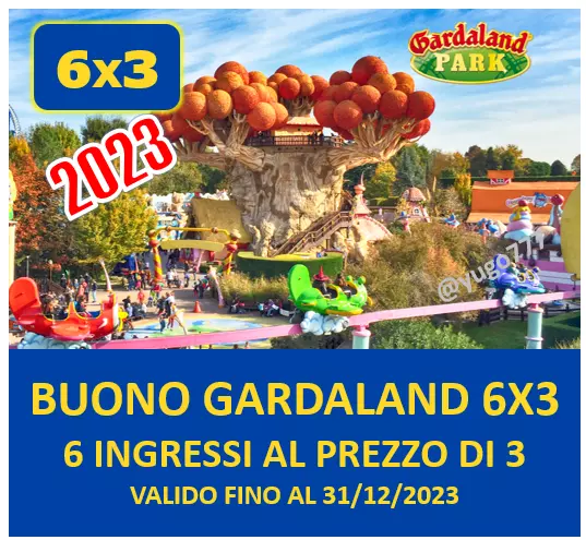 Coupon Buono Sconto Gardaland 6x3 - 6 biglietti al prezzo di 3 - valido per 2023