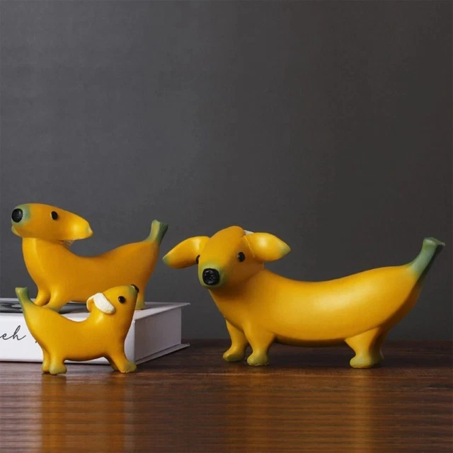 DECORATION GARDEN ORNAMENT Resin Figurines Banana Dog Statue Gnomes