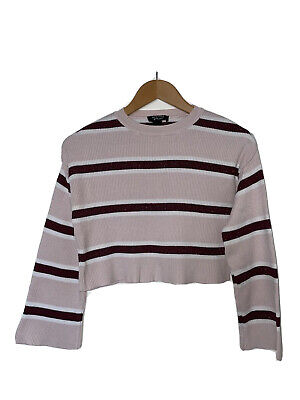 Girls New Look Striped Cropped Jumper Age 12-13 Years