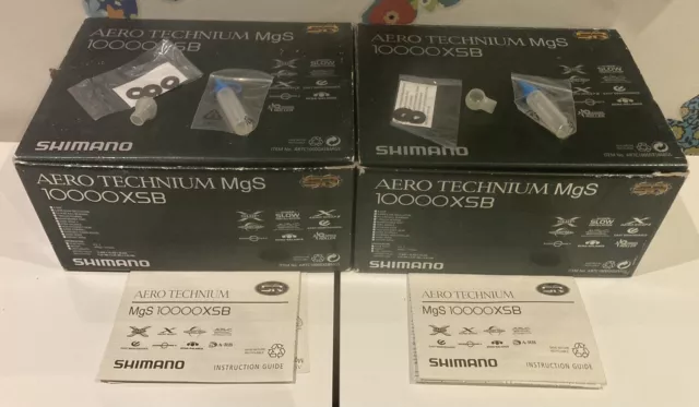 2 X Shimano Aero Technium MGS 10000 XSB Boxes, Paperwork & Washers Only. No Reel