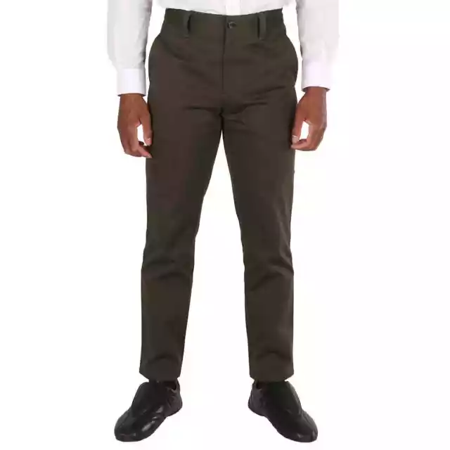Burberry Men's Military Green Straight-Fit Cropped Tailored Trousers, Brand Size